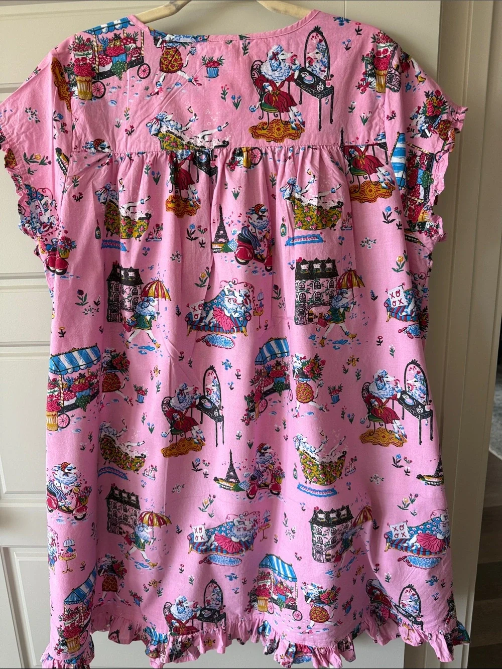 Printfresh Parisian Poodle Short-Sleeve Nightgown